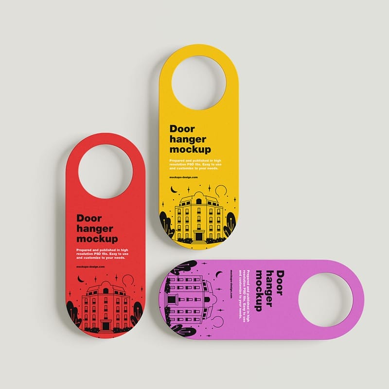 Rounded Door Hanger Mockup PSD