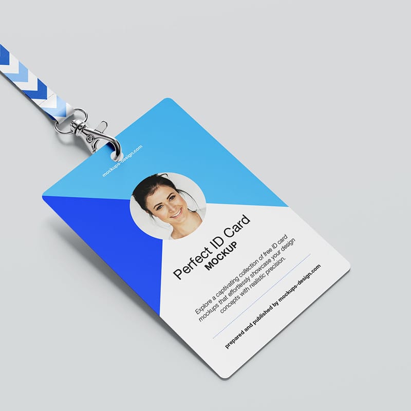 Simple Plastic ID Card Mockup PSD