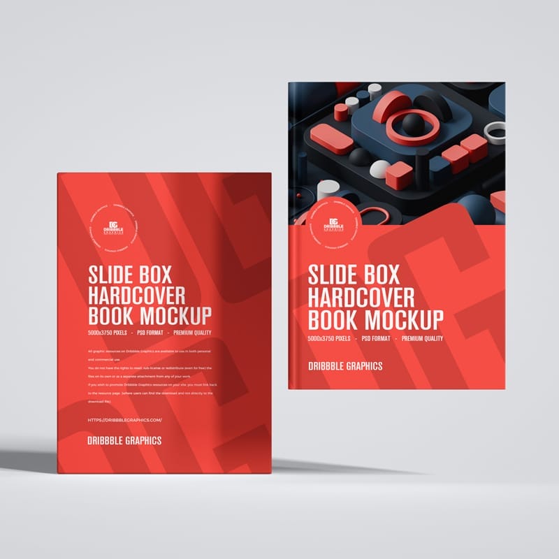 Slide Box Hardcover Book Mockup PSD