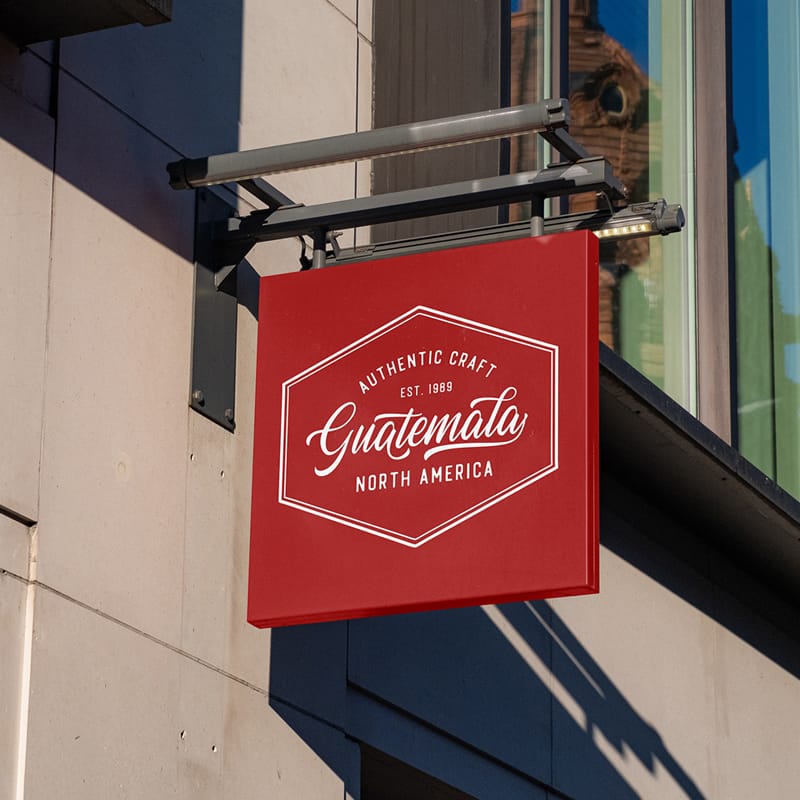 Square Street Signage Mockup PSD