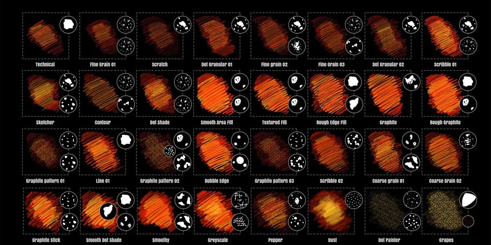 Textured Pencil Raster Brushes