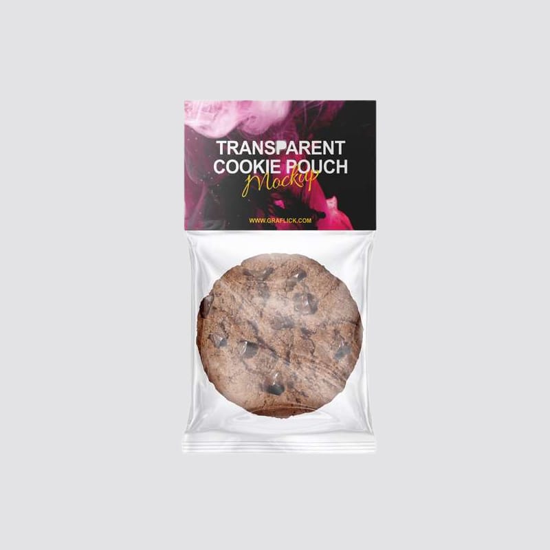 Transparent Cookie Pouch Mockup PSD