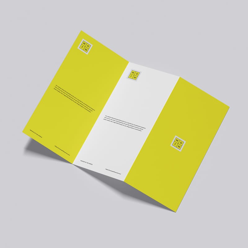 Tri-Fold Brochure Mockup Template PSD