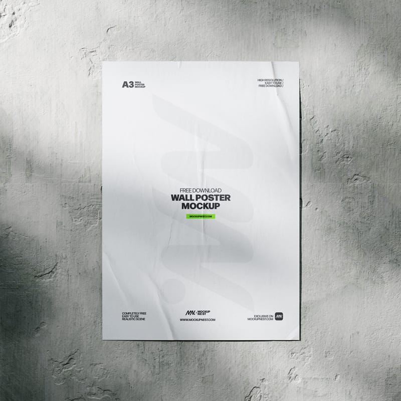 Wall Poster Mockup PSD
