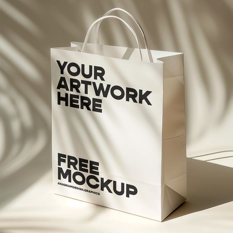 White Paper Bag Mockup PSD