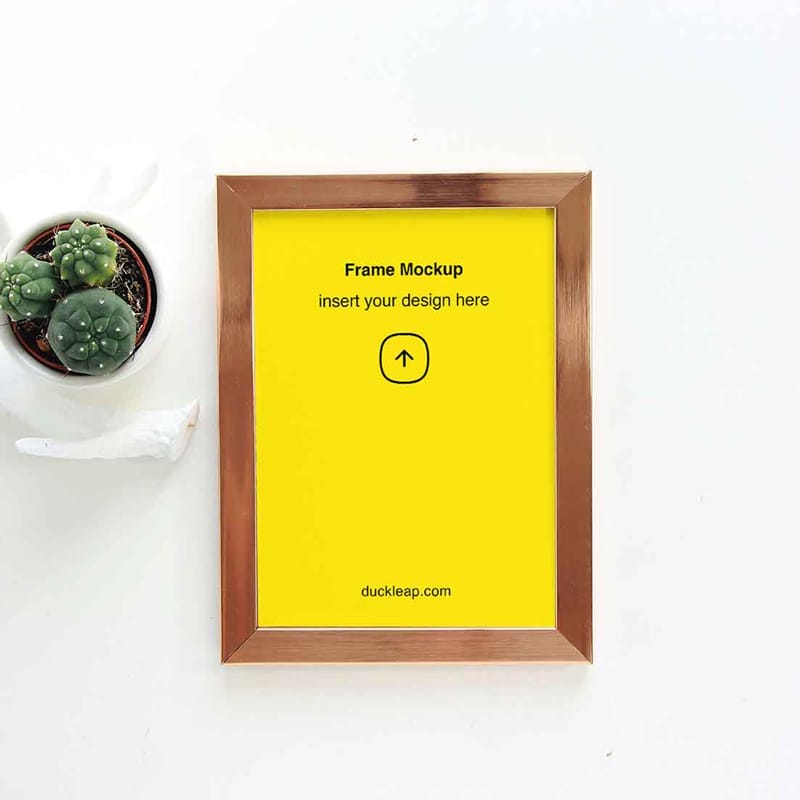 Wooden Picture Frame Mockup Template PSD