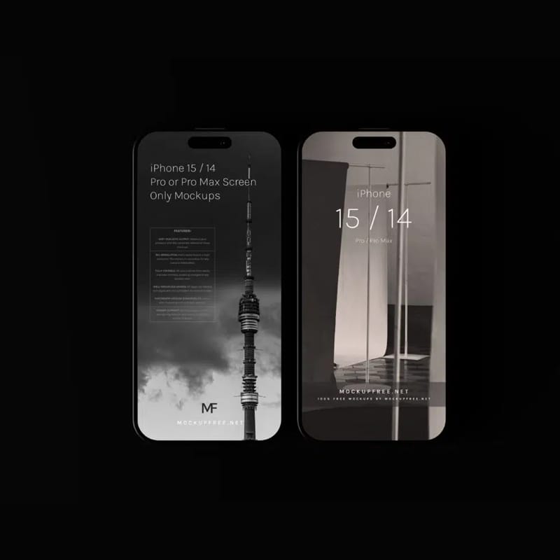 iPhone 15 / 14 Screen Only Mockups PSD