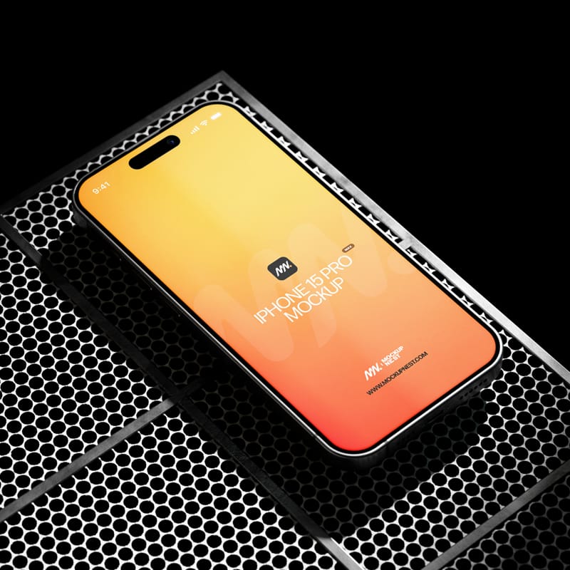 Free IPhone 15 Pro Max Mockup Design PSD