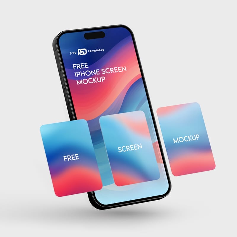 iPhone Screen Mockup Template PSD