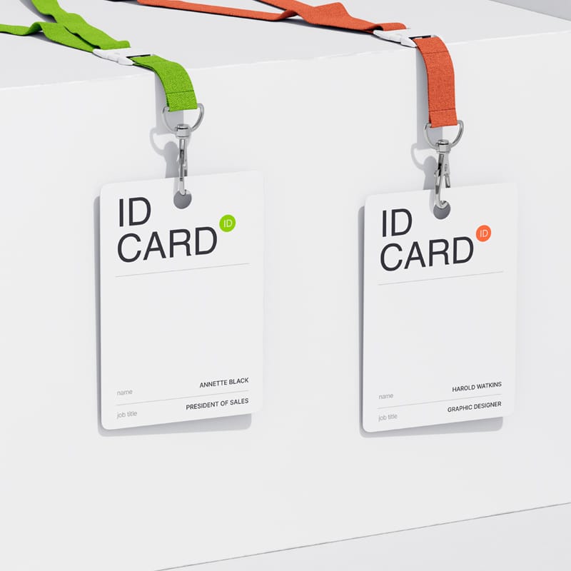 Free 2 ID Cards Mockup PSD