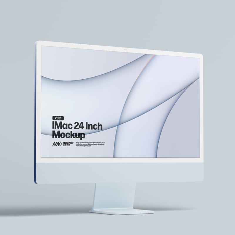 2021 iMac 24 Inch Mockup PSD