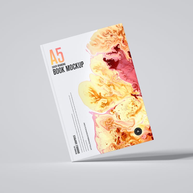 A5 Cover Branding Book Mockup PSD
