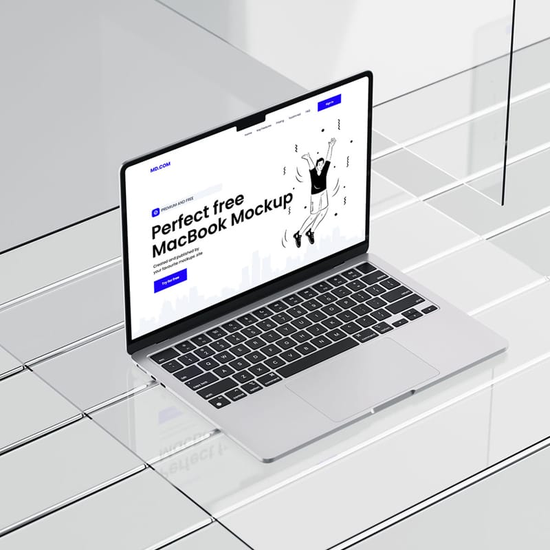 Abstract MacBook Mockup PSD