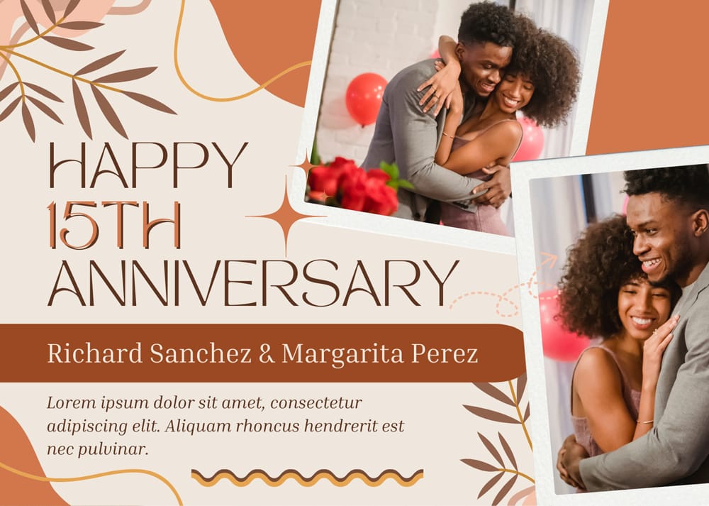 Aesthetic Anniversary Greeting Card Template