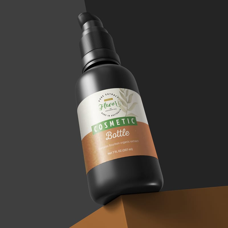 Black Cosmetic Bottle Mockup PSD