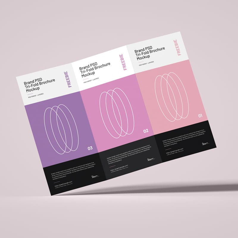 Brand Tri-Fold Brochure Mockup PSD