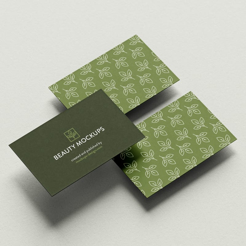 Business Card on Paper Background Mockup PSD