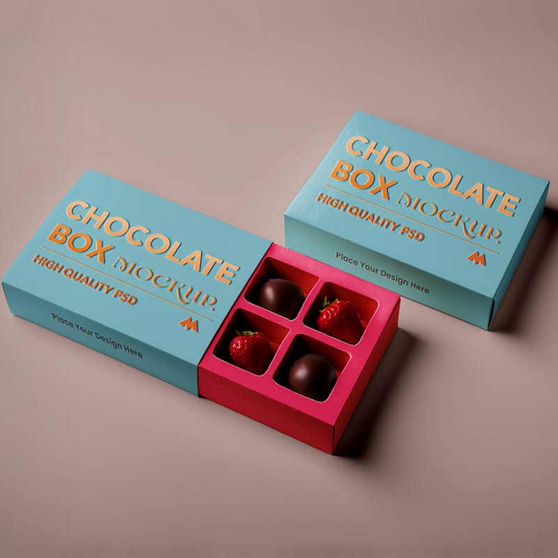 Free Chocolate Box Mockup PSD