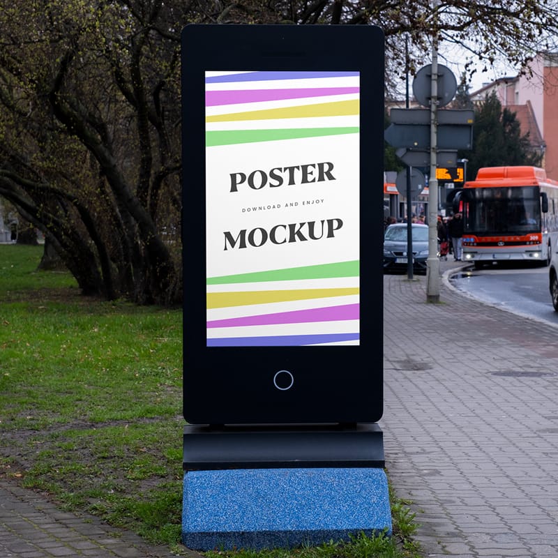 City Display Stand Mockup PSD