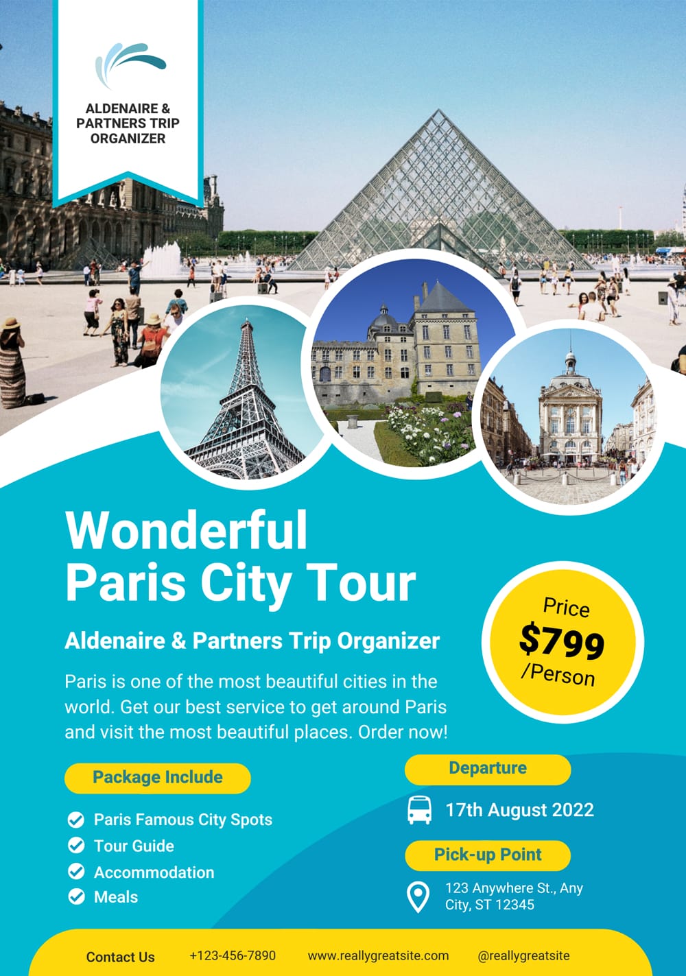 City Tour And Trip Organizer Traveling Agent Flyer