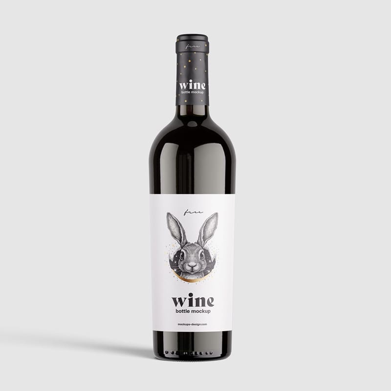 Clean Wine Bottle Mockup PSD