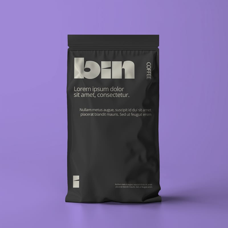 Coffee Bag Package Mockup PSD
