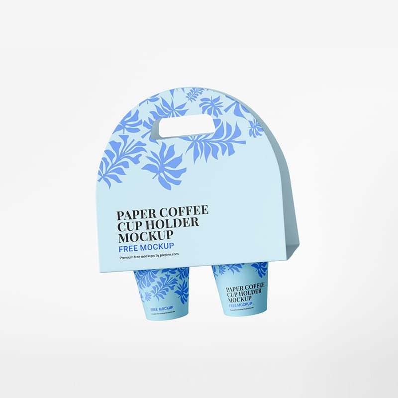 Coffee Cup Paper Holder Mockup PSD