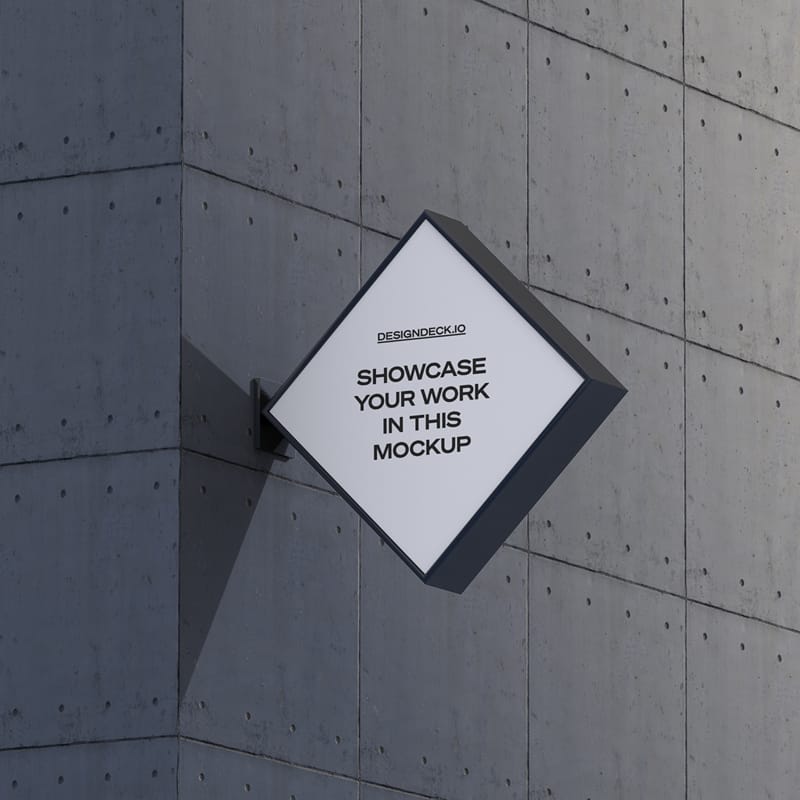 Corner Signs Mockup PSD