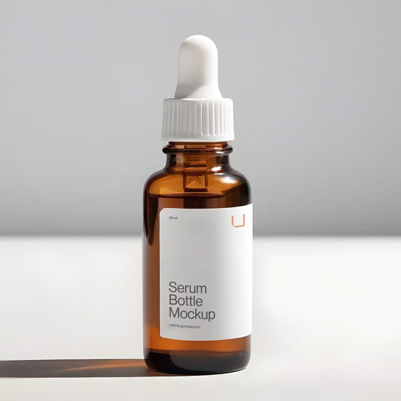 Cosmetic Serum Bottle Mockup PSD