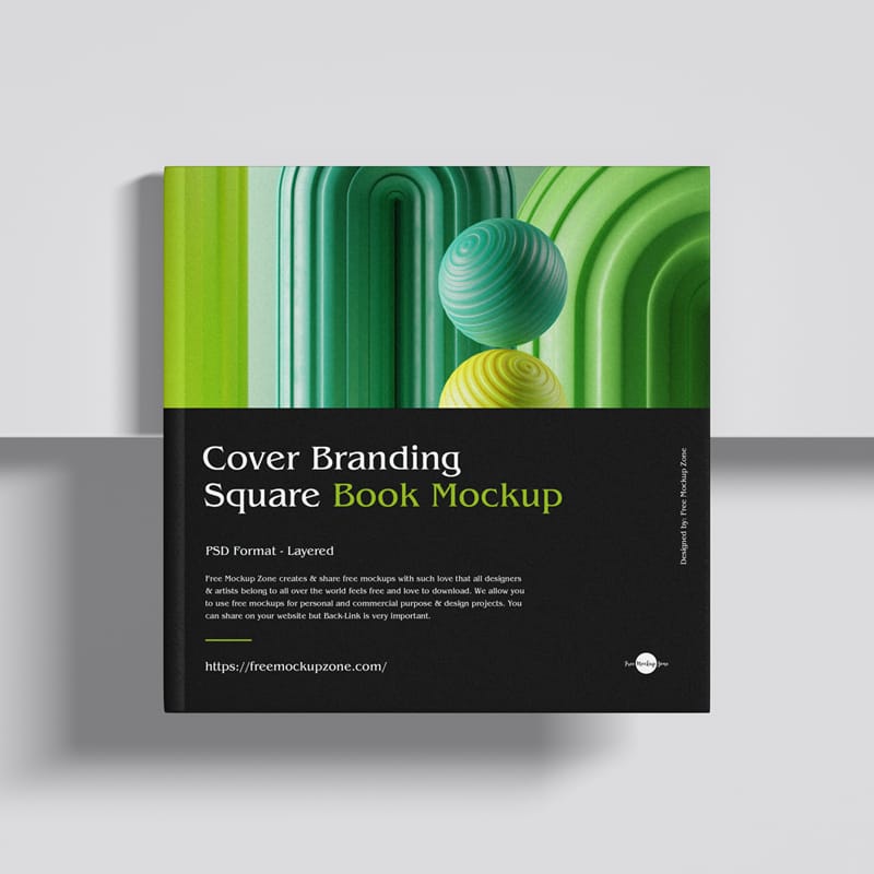 Cover Branding Square Book Mockup PSD