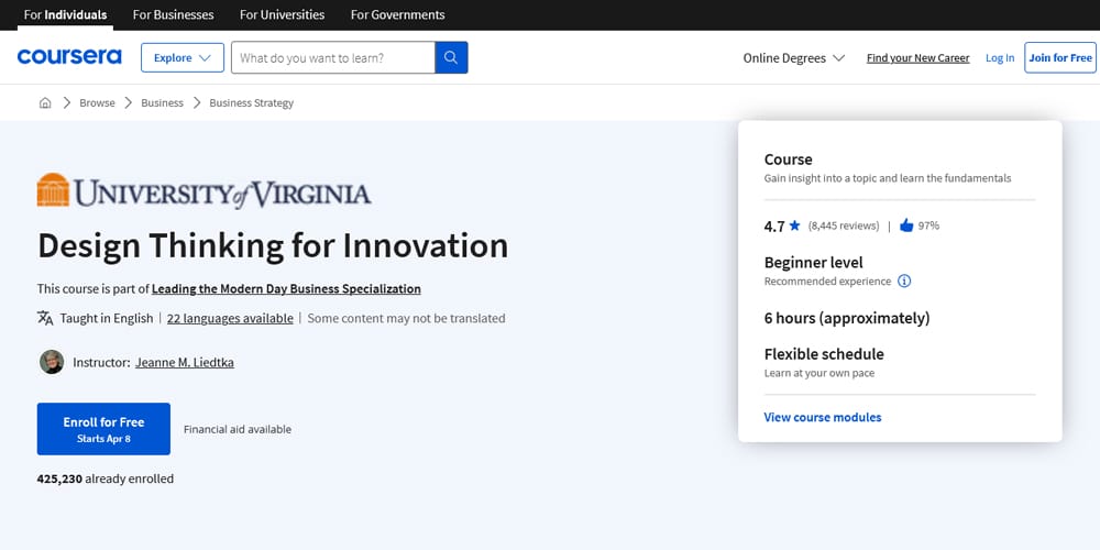 Design Thinking for Innovation