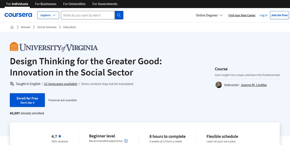 Design Thinking for the Greater Good Innovation in the Social Sector