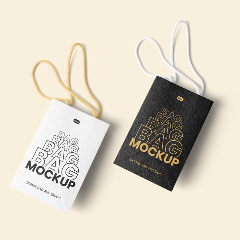 Double Gift Bag Mockup PSD