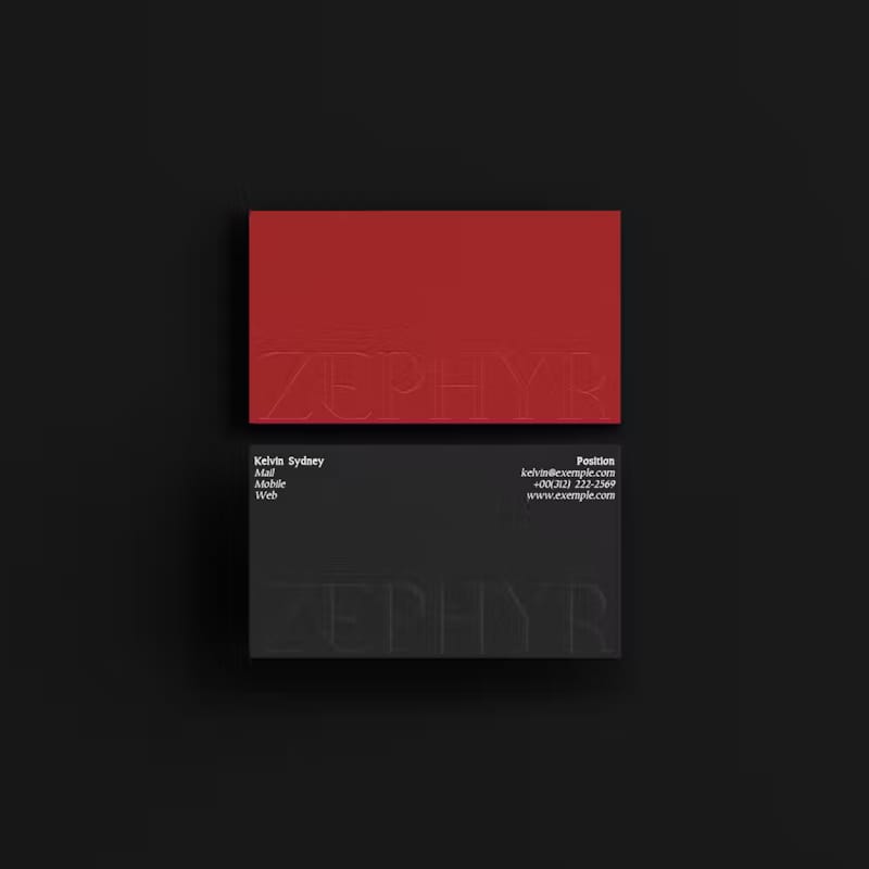 Embossed Debossed Card Mockup PSD