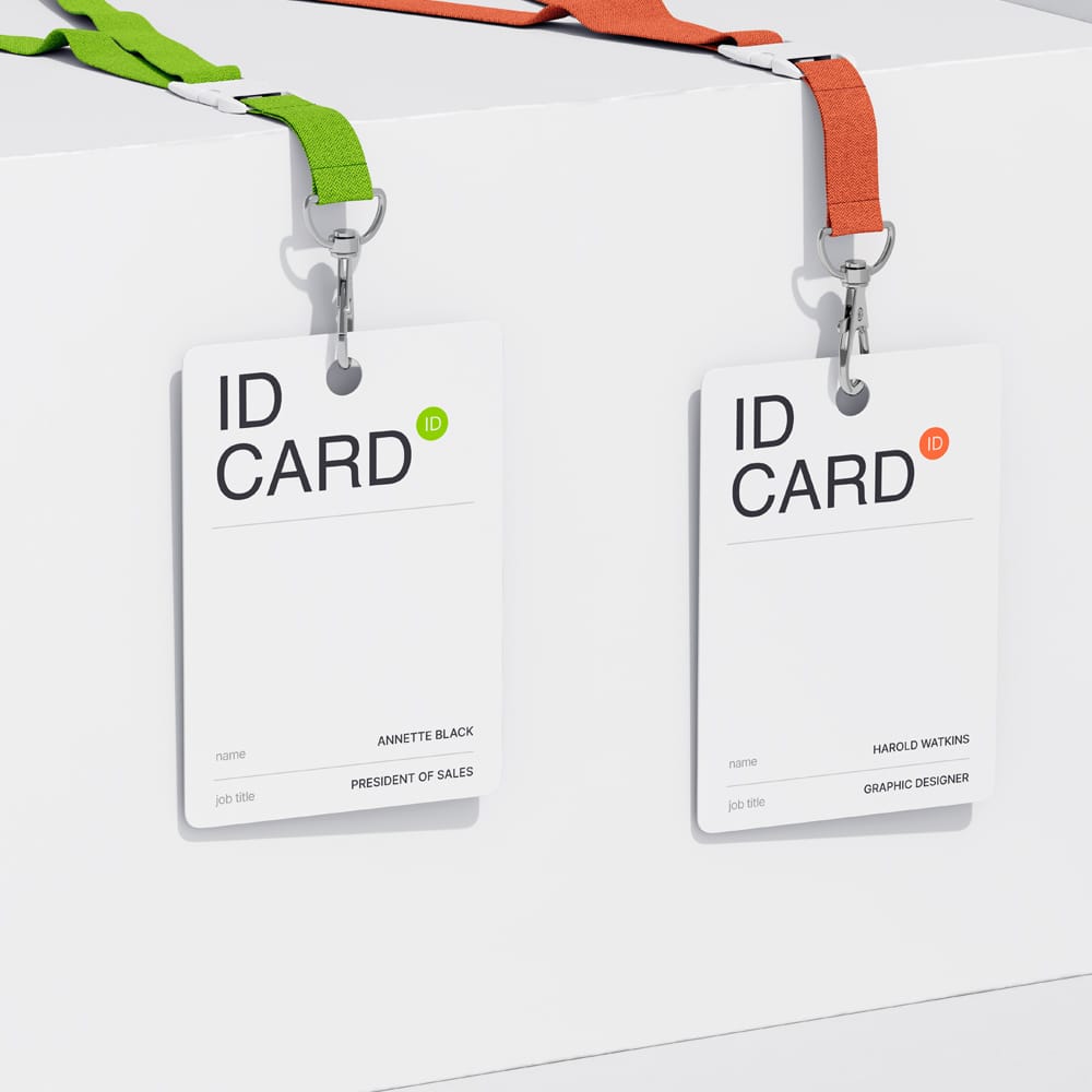 Free 2 ID Cards Mockup PSD