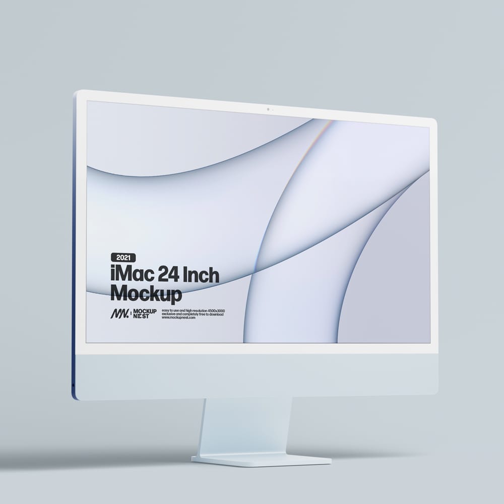 Free 2021 iMac 24 Inch Mockup PSD