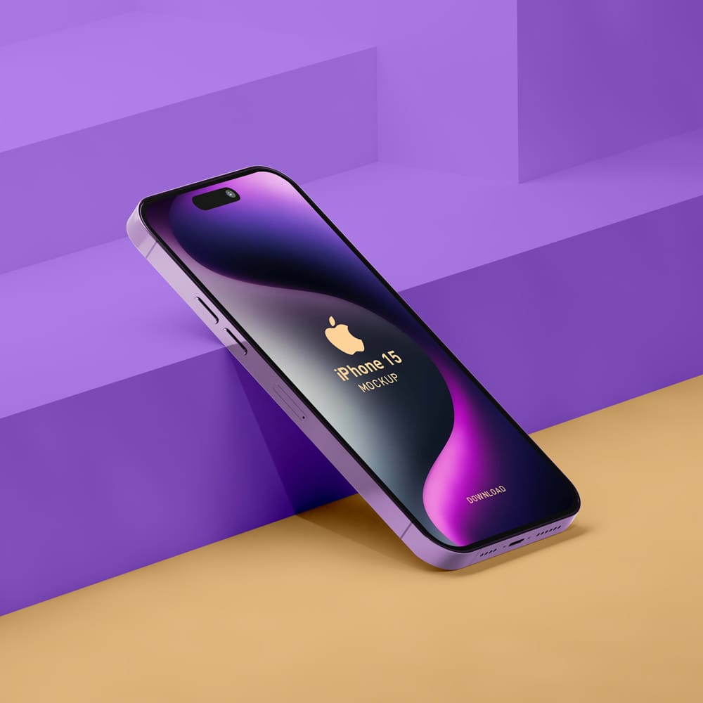 Free Apple iPhone 15 Pro Mockup Template PSD
