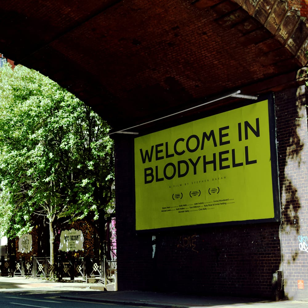 Free Billboard Under the Bridge Mockup PSD