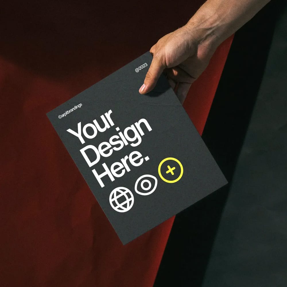 Free Book in Hand Mockup PSD