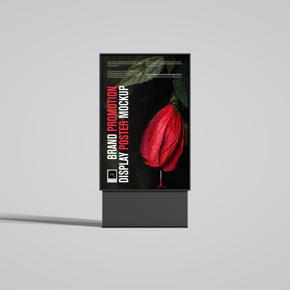 Free Brand Promotion Display Poster Mockup PSD