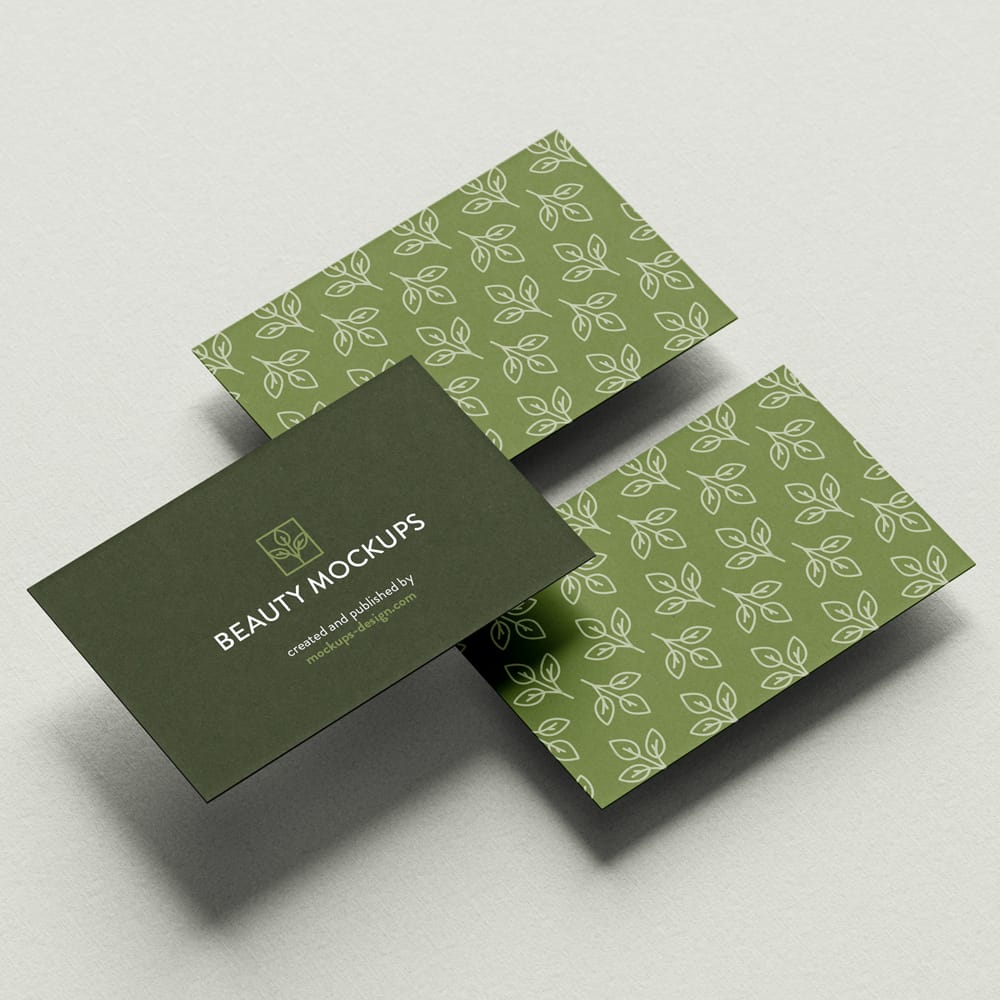 Free Business Card on Paper Background Mockup PSD