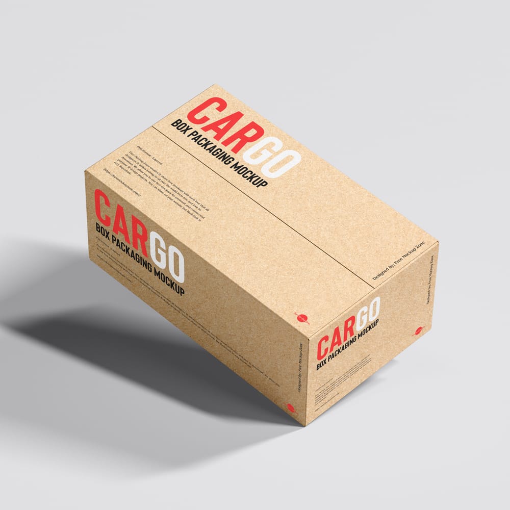 Free Cargo Box Packaging Mockup PSD