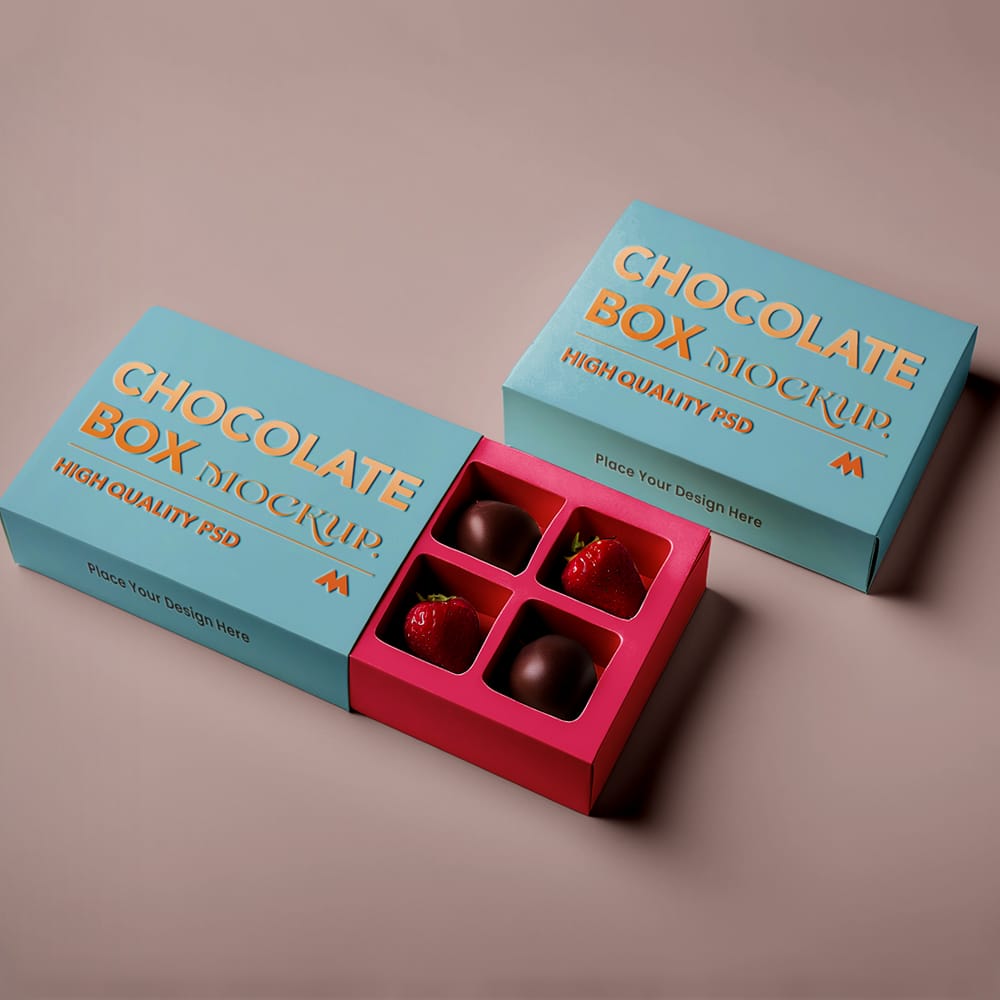 Free Chocolate Box Mockup PSD
