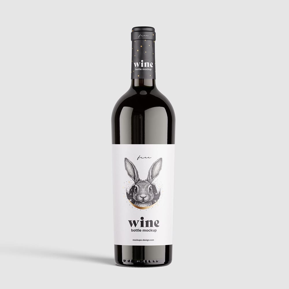 Free Clean Wine Bottle Mockup PSD