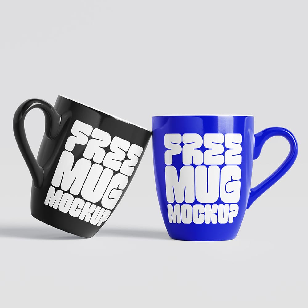 Free Curvy Mug Mockup PSD