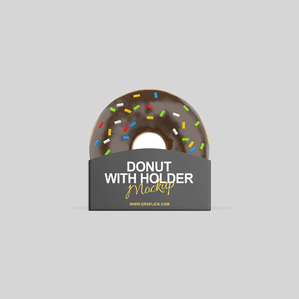 Free Donut with Holder Mockup PSD