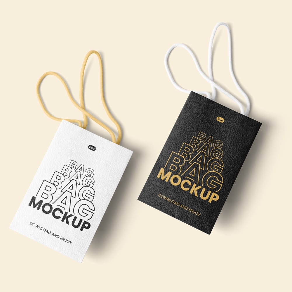  Free Double Gift Bag Mockup PSD