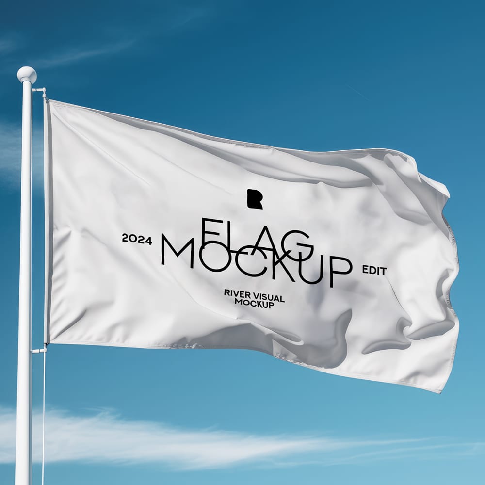 Free Flag Mockup Design PSD