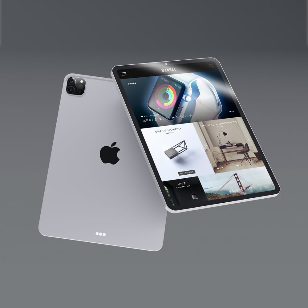 Free Floating iPad Pro Mockup PSD