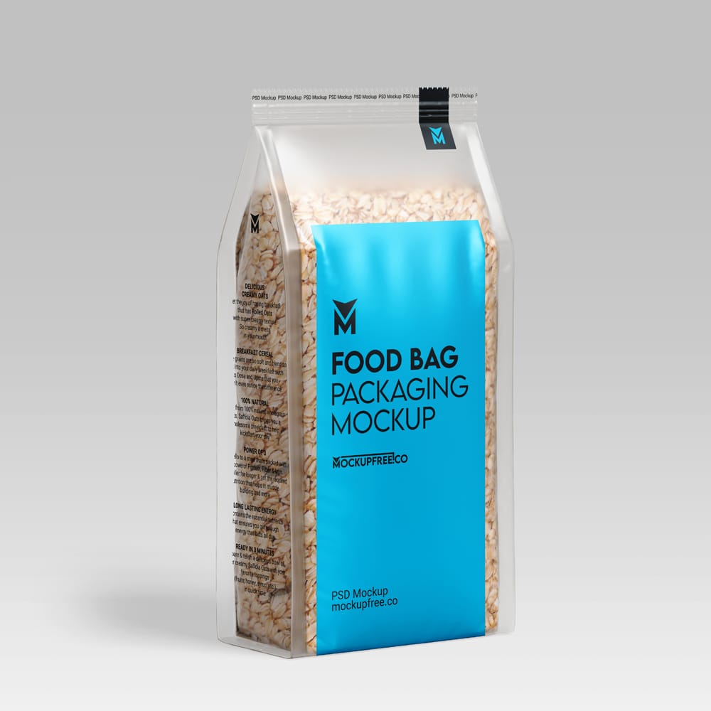 Free Food Bag Packaging Mockup PSD